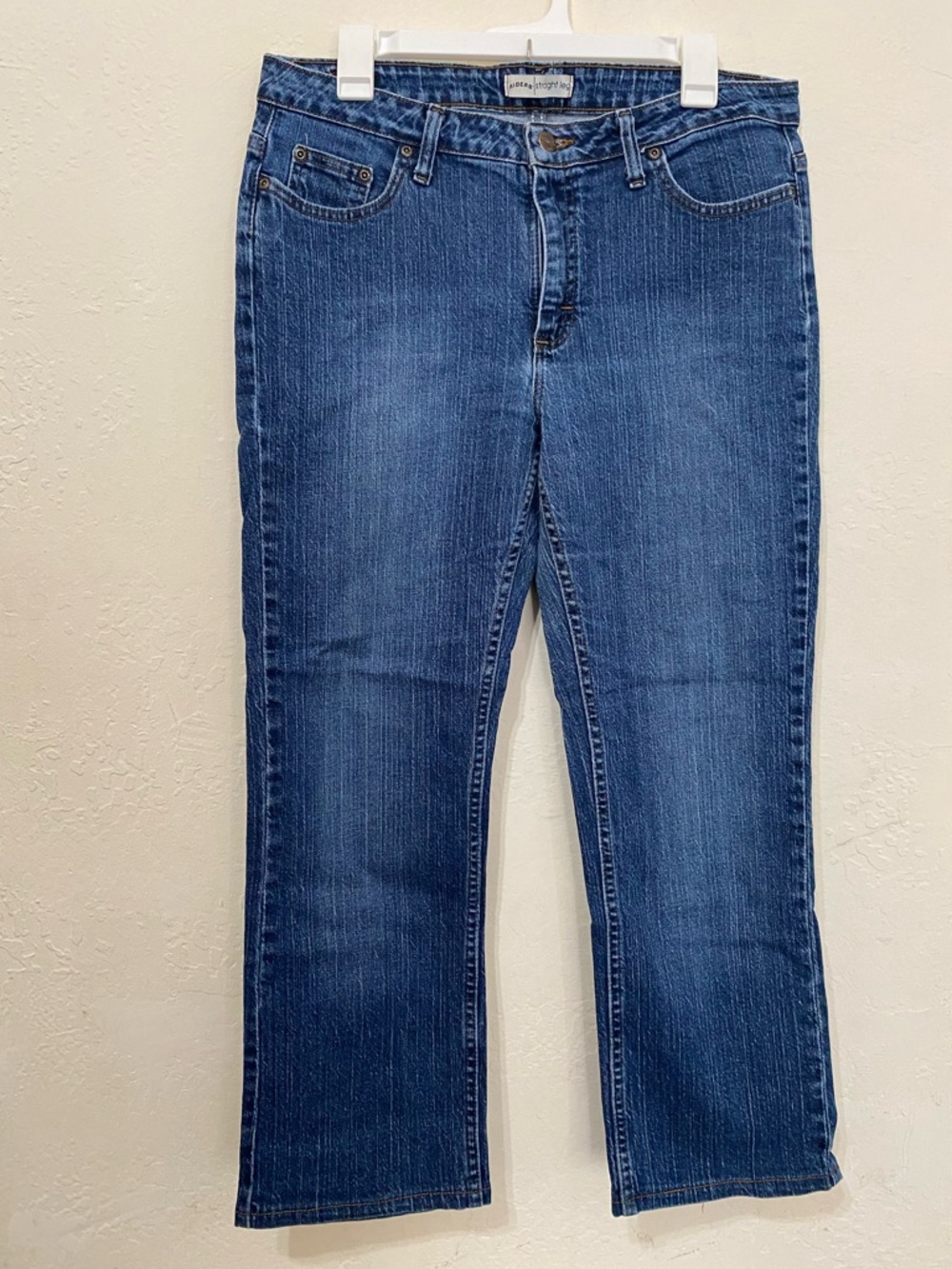 Riders Straight Leg Jeans Y2K Stiff Denim Medium Wash Size 12P